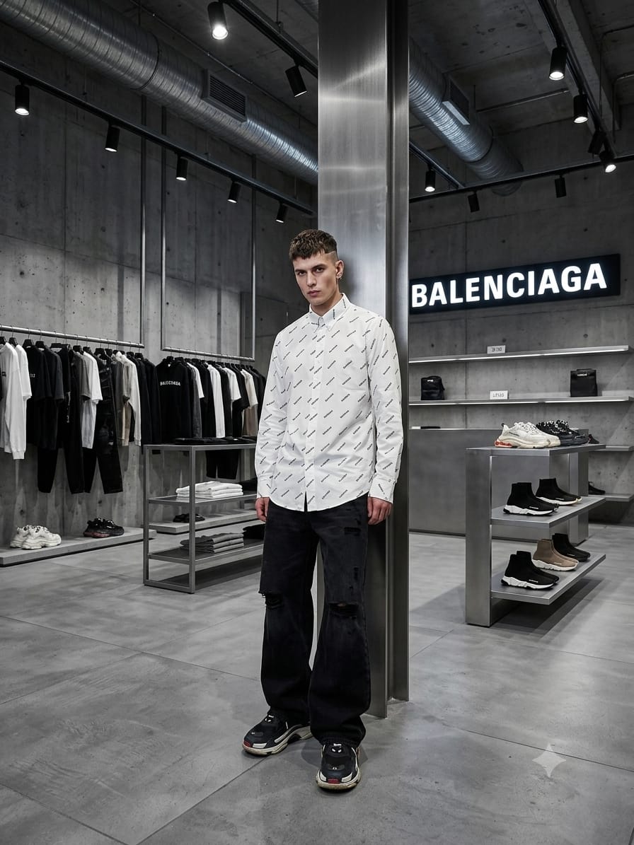 BALENCIAGA 2026 white regular fit cotton shirt fashion wear