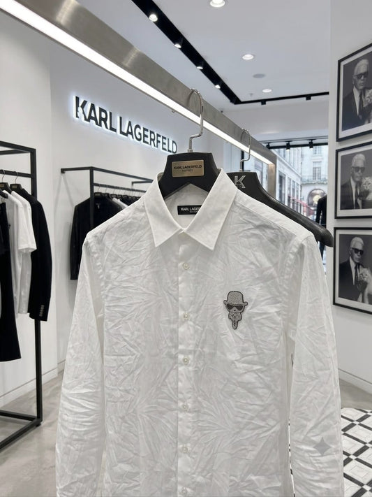 KARL 2026 premium white cotton shirt regular fit front view