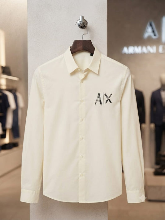 ARMANI 2026 premium cream fashion shirt front view