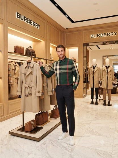 BURBERRY 2026 premium green shirt original accessories
