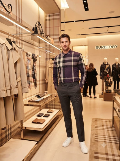 BURBERRY 2026 premium purple shirt original accessories