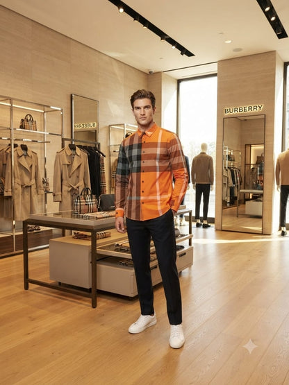 BURBERRY 2026 premium orange shirt original accessories