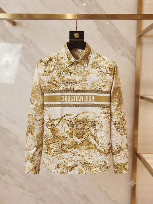 DIOR 2026 premium beige Crush cotton shirt regular fit front view
