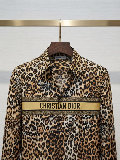 DIOR 2026 brown shirt imported Crush cotton fabric close up