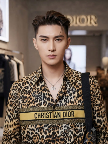 DIOR 2026 brown regular fit shirt embossed buttons detail