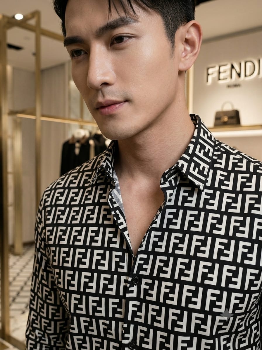 FENDI 2026 black regular fit shirt original accessories
