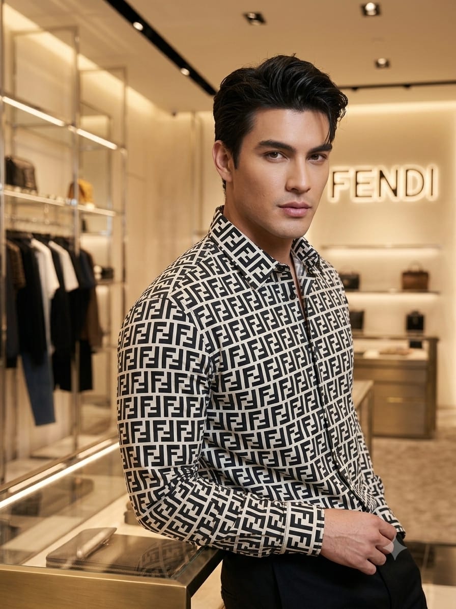 FENDI 2026 beige regular fit shirt original accessories