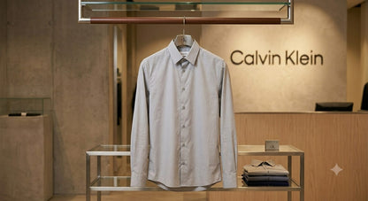 CALVIN KLEIN 2026 soft lavender cotton lycra shirt regular fit front view