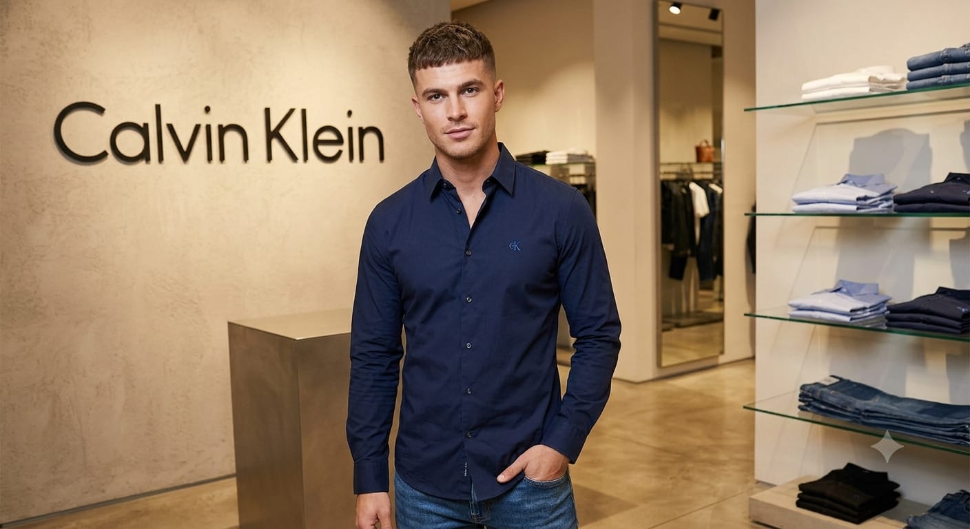 CALVIN KLEIN 2026 navy blue regular fit shirt original accessories