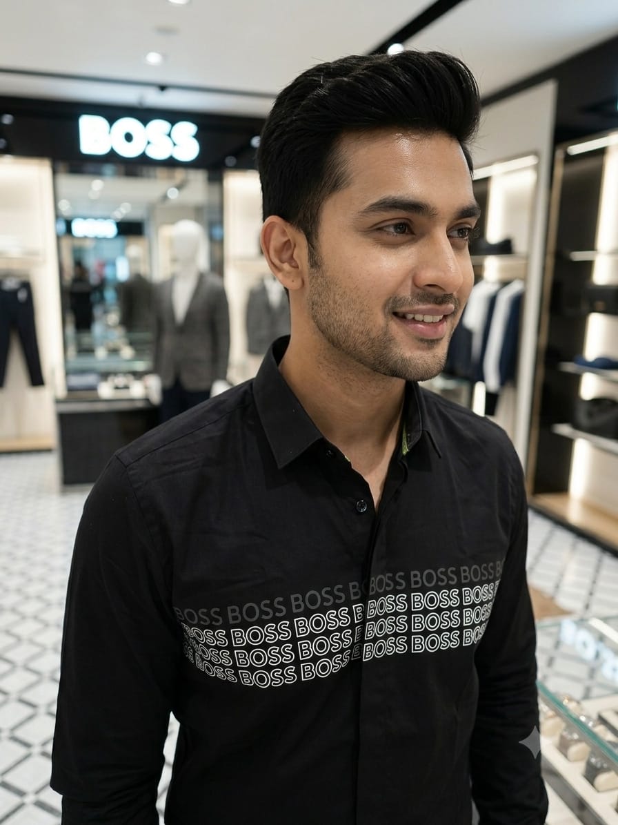BOSS 2026 black regular fit shirt original accessories