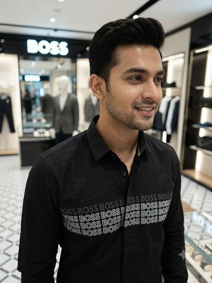 BOSS 2026 black regular fit shirt original accessories