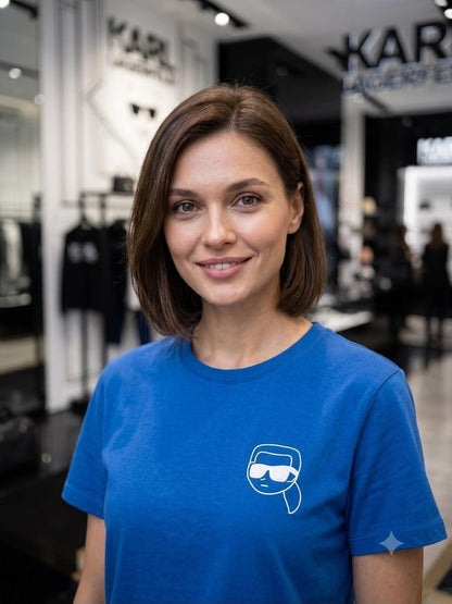 Karl Lagerfeld blue western women's wear clothing tee
