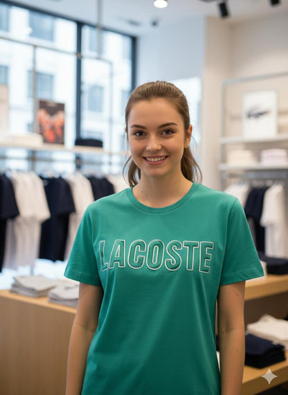 Lacoste teal green western women's wear clothing tee