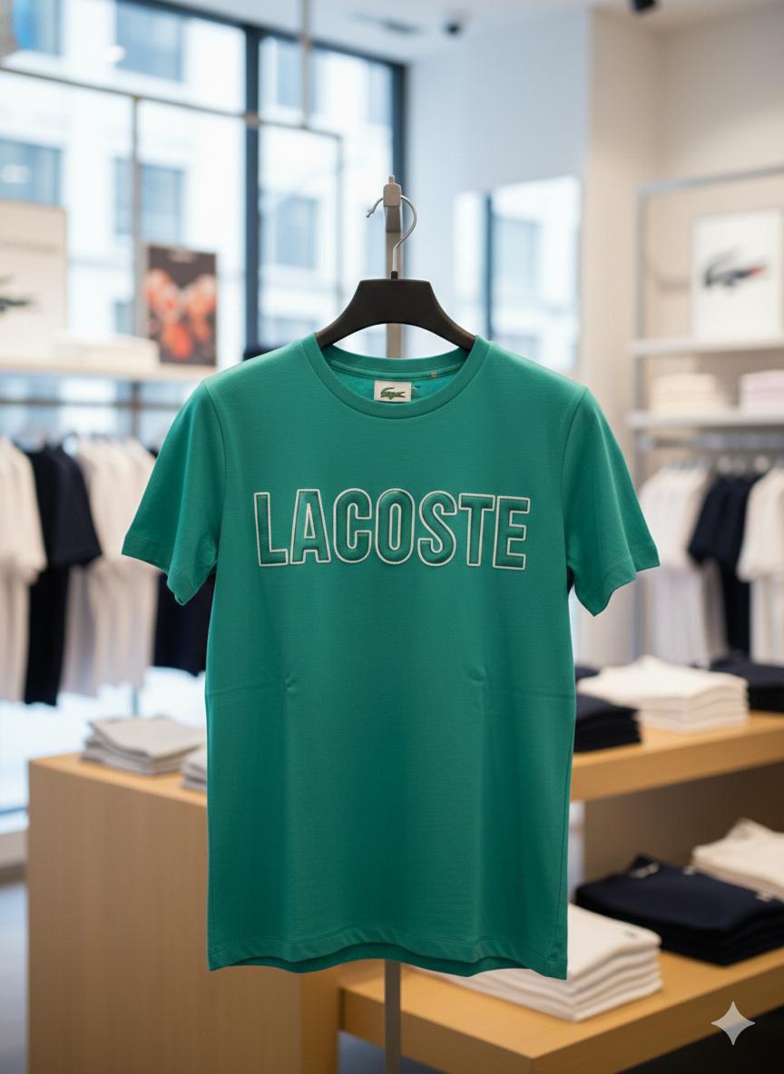 Lacoste teal green women's t shirt premium womens summer top