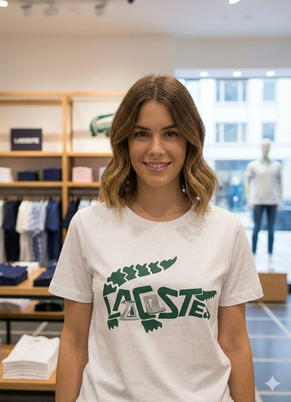 Lacoste white western women's wear clothing tee