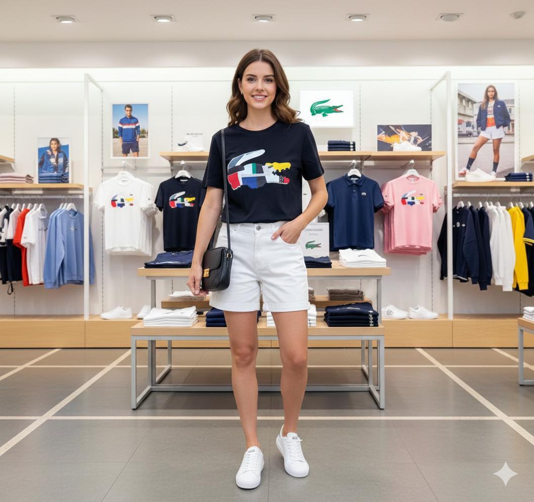 Navy womens summer tops Lacoste women's wear