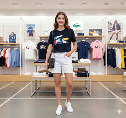 Navy womens summer tops Lacoste women's wear