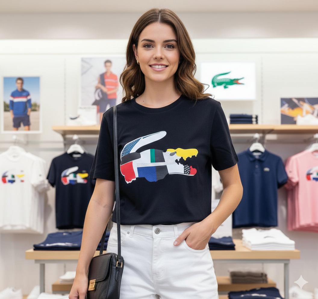 Lacoste navy women's t shirt premium womens summer top