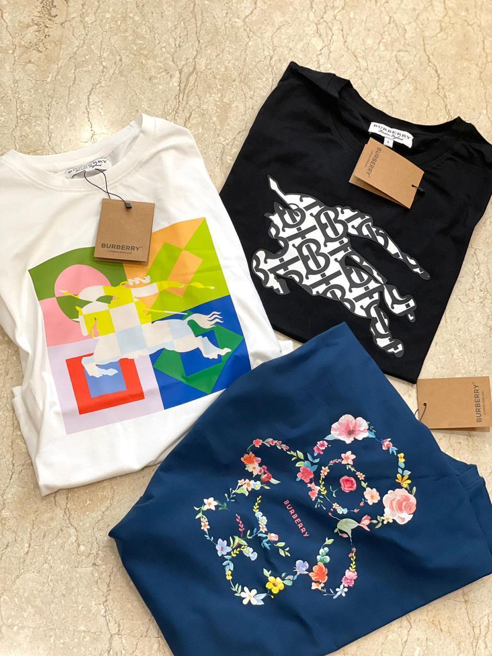 Designer Burberry women's wear relaxed fit t shirts in multiple colours