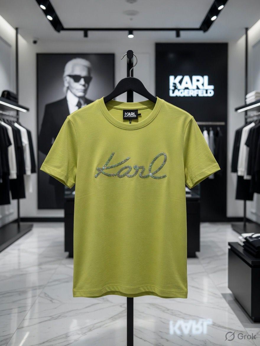 Karl Lagerfeld Pista green oversized women's t shirt premium baggy fit