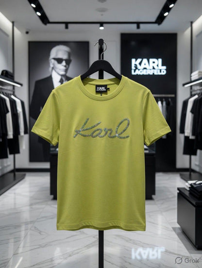 Karl Lagerfeld Pista green oversized women's t shirt premium baggy fit