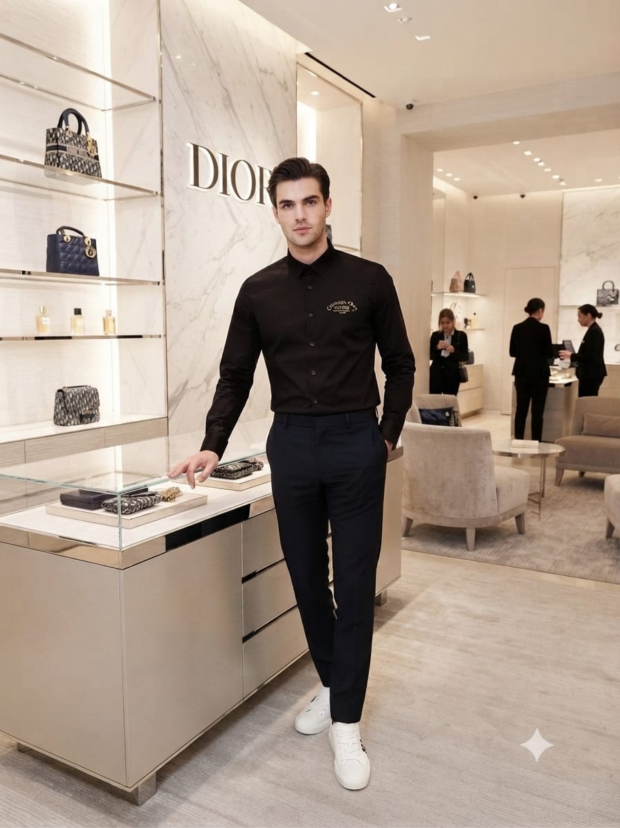 DIOR 2026 premium black cotton shirt fashion wear