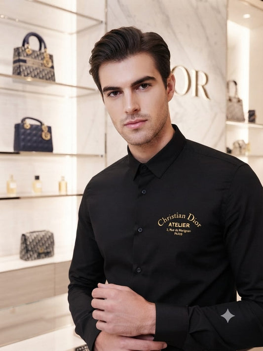 DIOR 2026 black regular fit shirt accessories intact