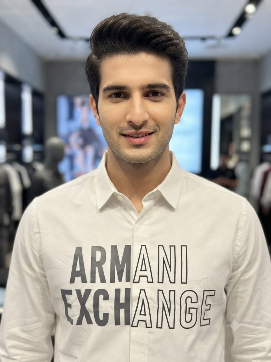 ARMANI EXCHANGE 2026 white regular fit shirt accessories intact
