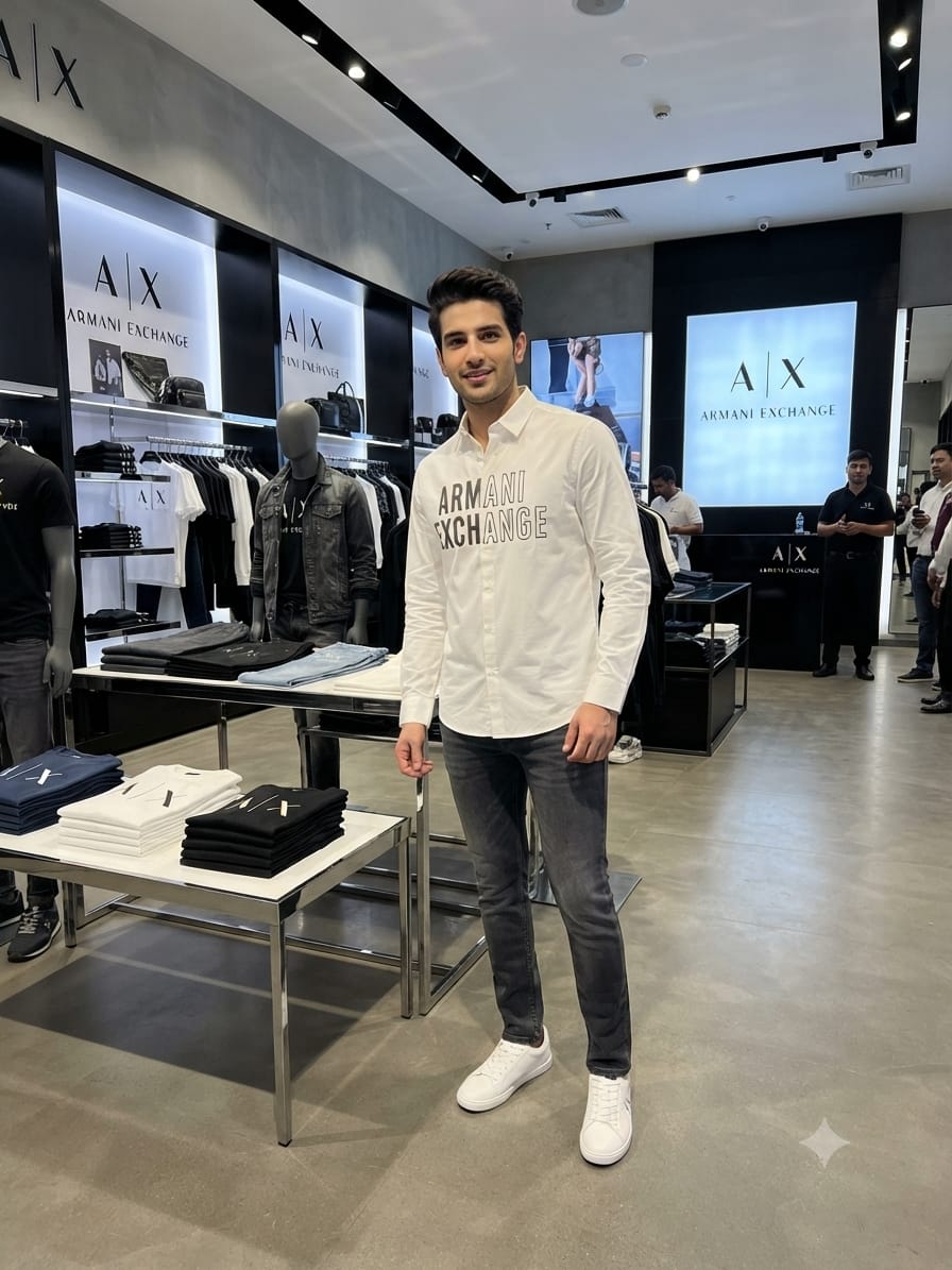 ARMANI EXCHANGE 2026 premium white cotton shirt fashion wear