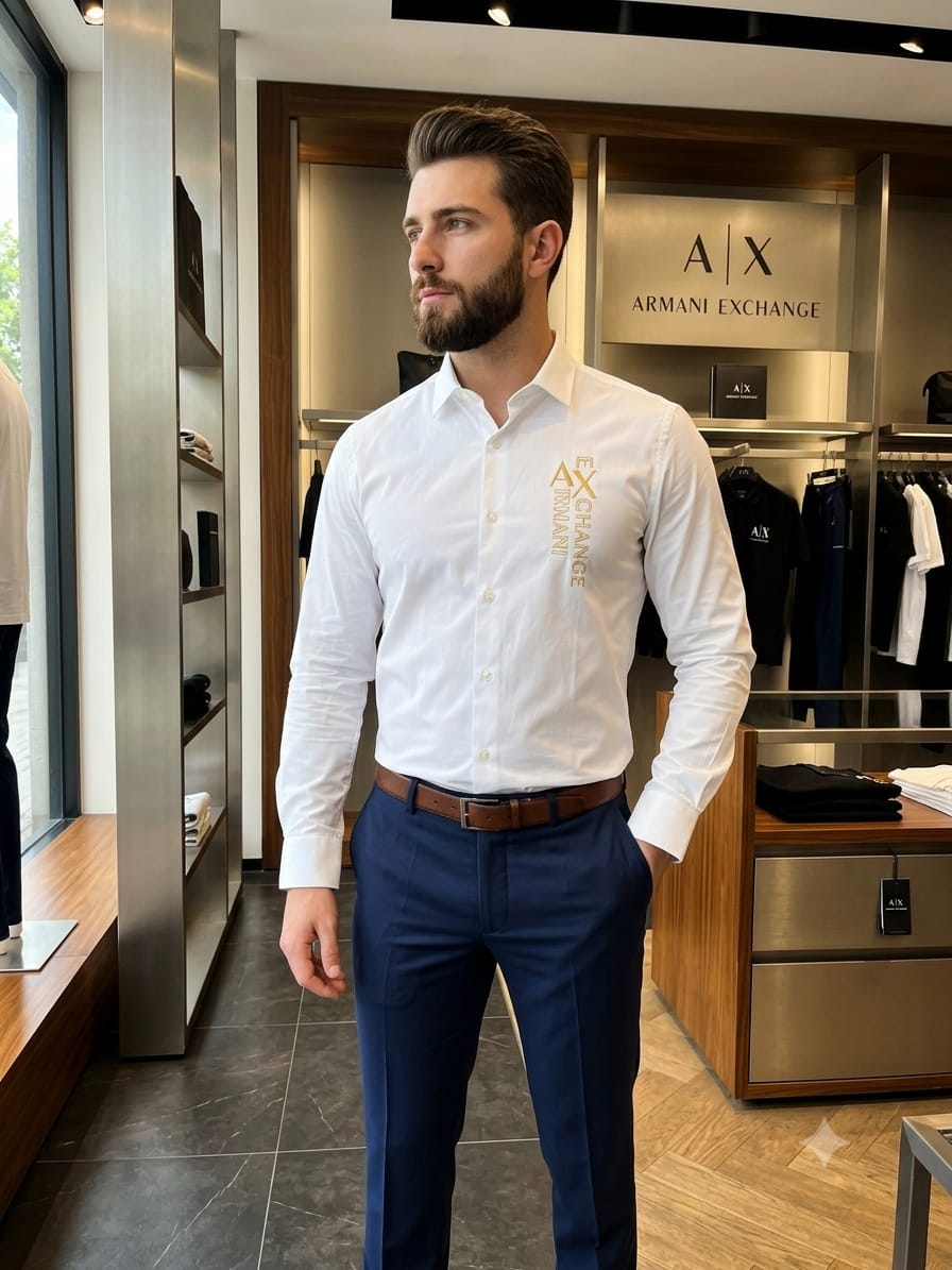 ARMANI 2026 premium white cotton shirt fashion wear