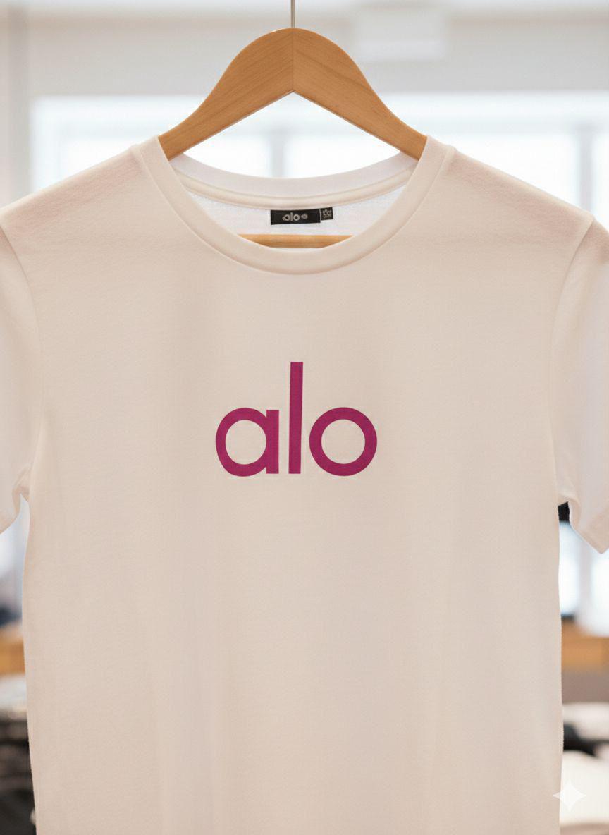 White women's wear gym t shirt by ALO