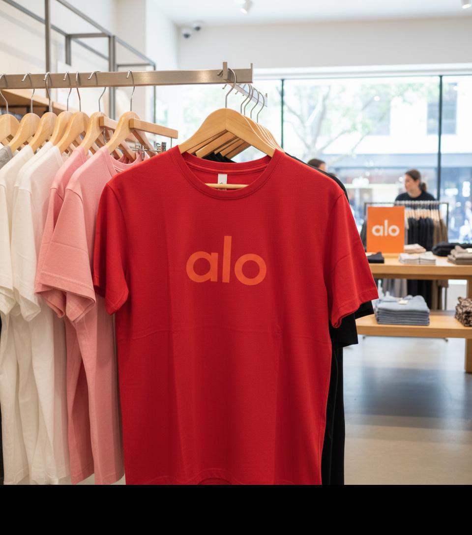 ALO red women's t shirt premium womens summer tops