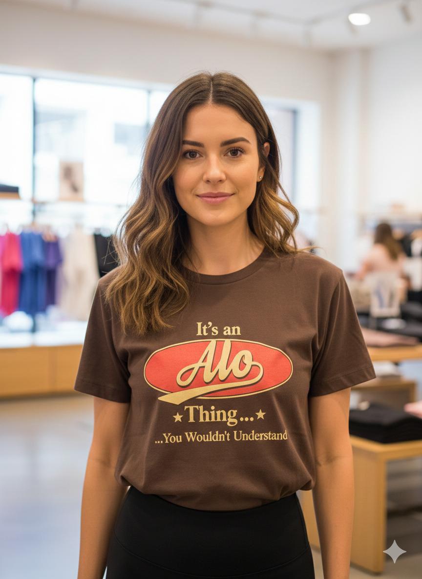ALO brown western women's wear clothing tee