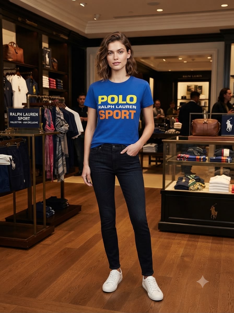 Premium blue women's t shirt with stone work and print