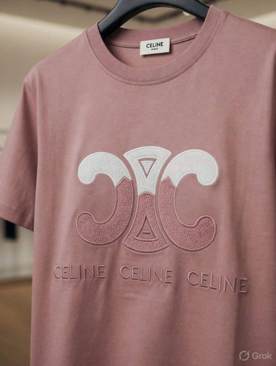 Pink women's wear Celine cotton peach t shirt