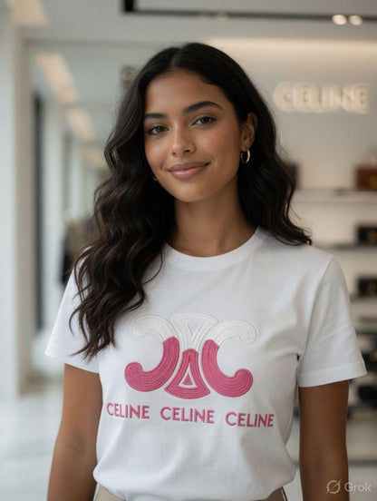 Celine white western women's wear clothing tee
