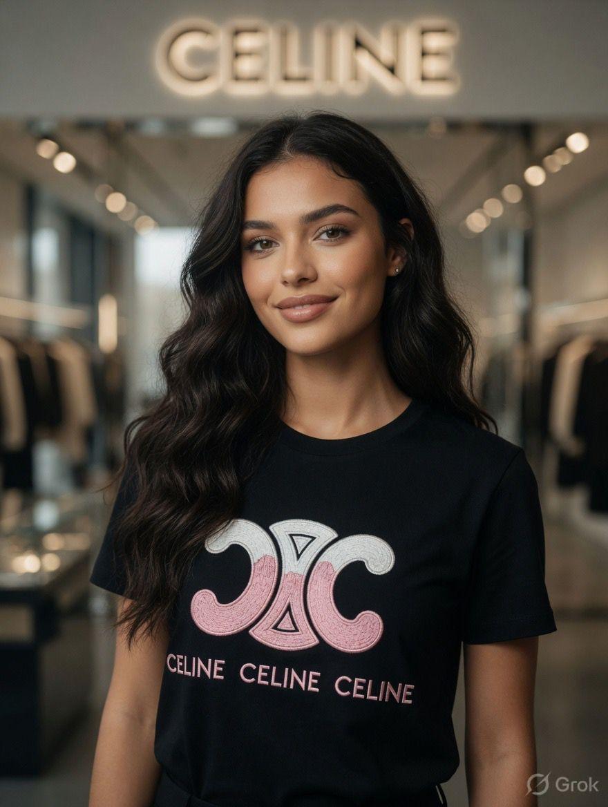 Celine black western women's wear clothing tee