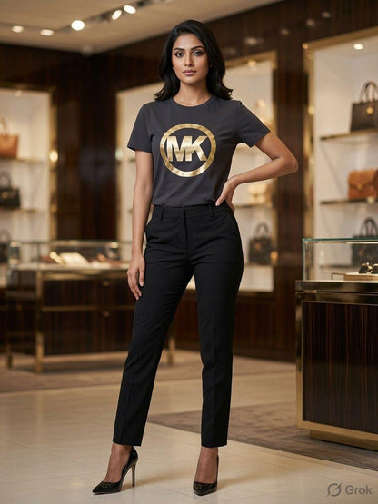 Premium grey women's t shirt with special embroidery