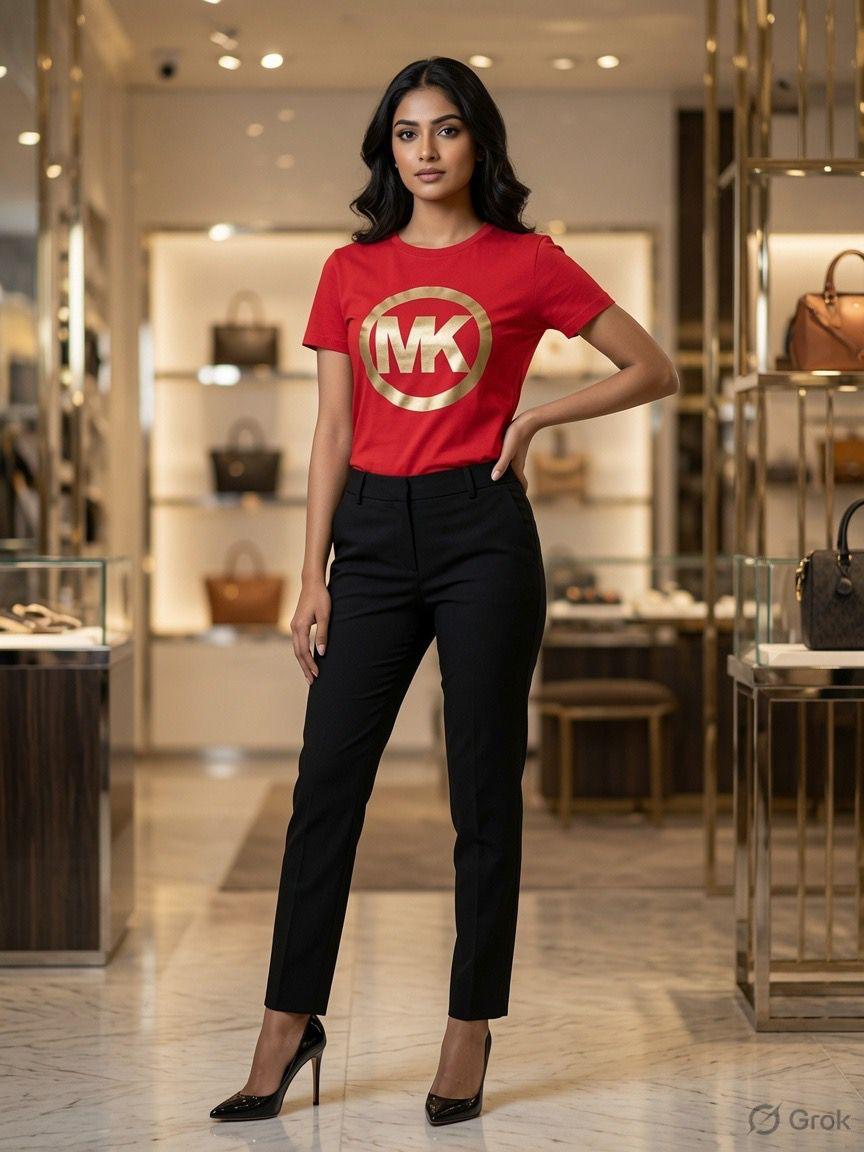 Premium red women's t shirt with high-value detailing