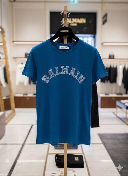 Balmain blue women's t shirt premium cotton womens summer top
