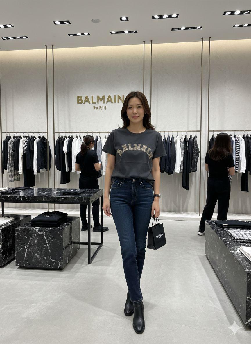 Balmain grey western women's wear clothing tee