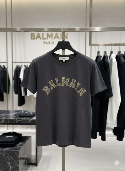Balmain grey women's t shirt premium cotton womens summer top
