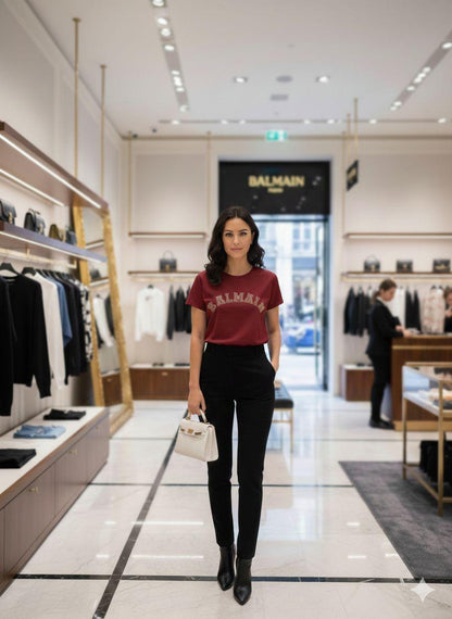 Balmain Women's T Shirt | Premium Cotton Womens Summer Tops
