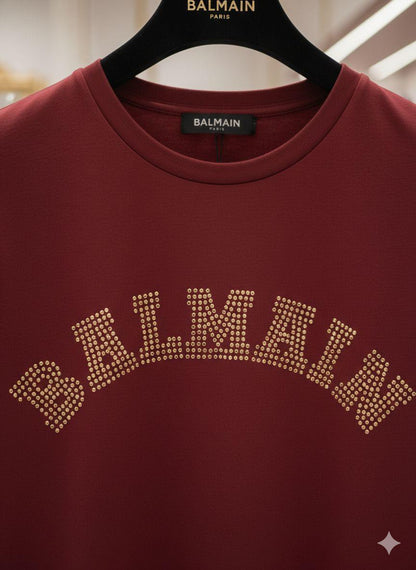Wine women's wear Balmain cotton peach t shirt