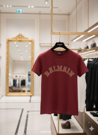 Balmain wine women's t shirt premium cotton womens summer top