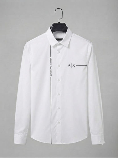 ARMANI EXCHANGE 2026 premium white cotton shirt regular fit front view