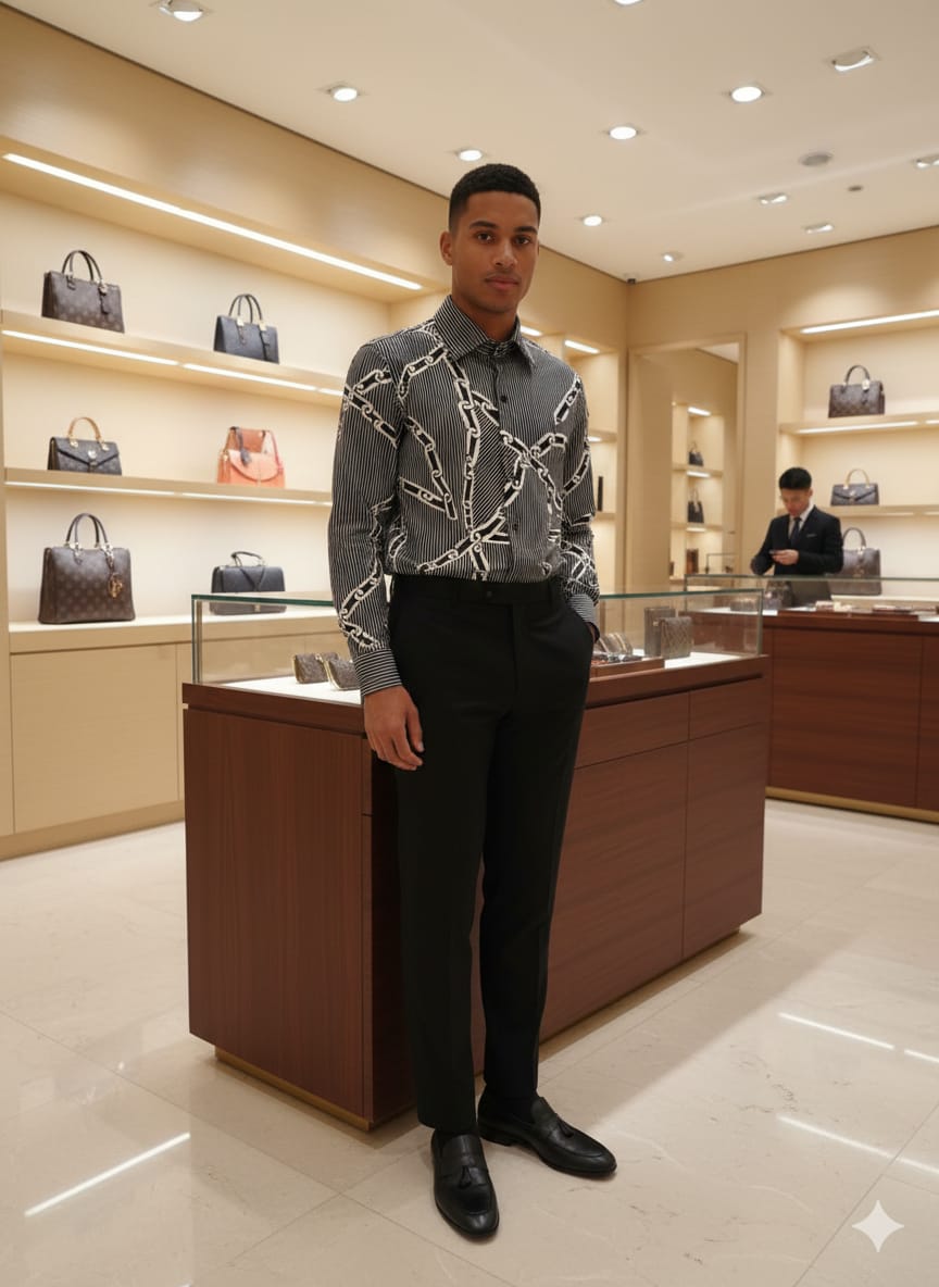 LOUIS VUITTON 2026 premium black cotton shirt fashion wear