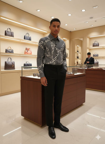 LOUIS VUITTON 2026 premium black cotton shirt fashion wear