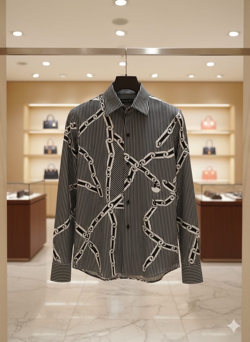 LOUIS VUITTON 2026 premium black cotton shirt regular fit front view
