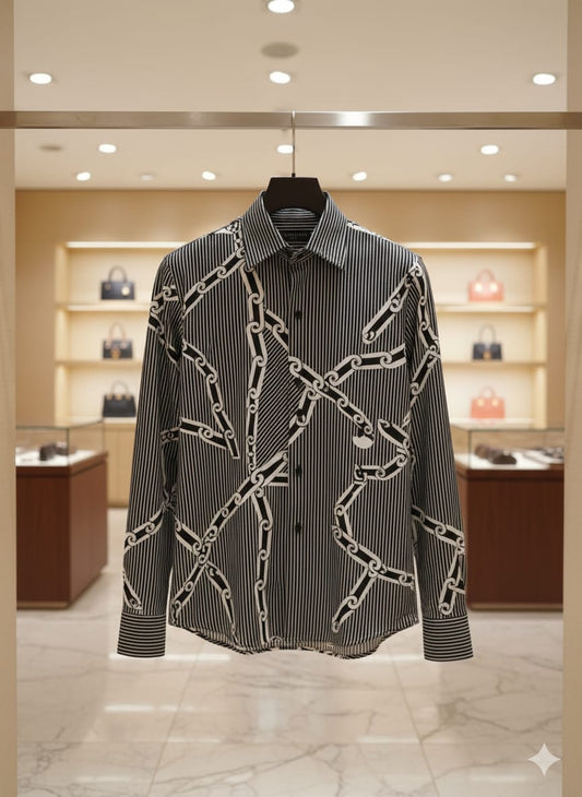 LOUIS VUITTON 2026 premium black cotton shirt regular fit front view
